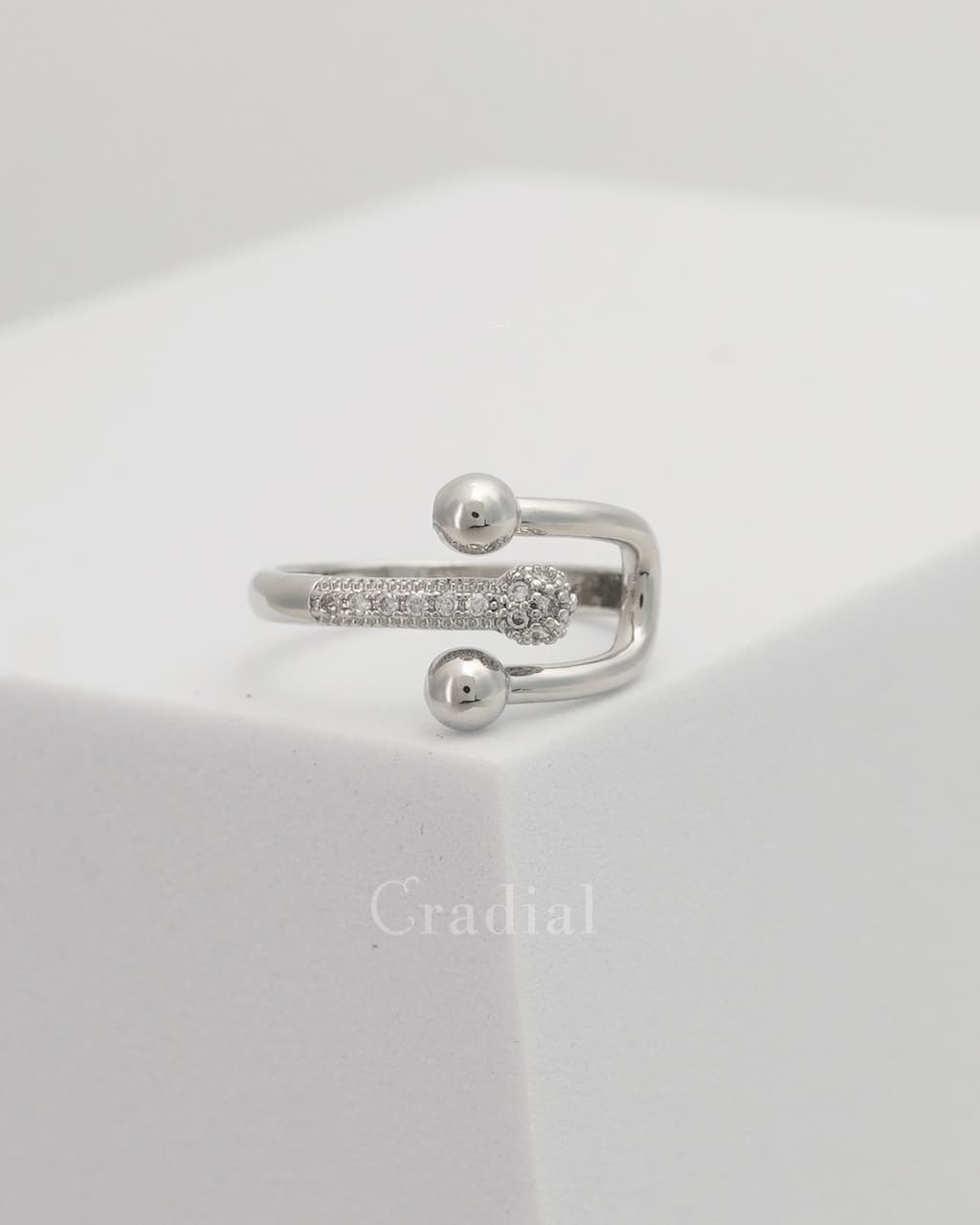 Dual Orb Silver Ring