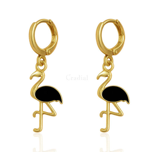 Black Flamingo Earrings