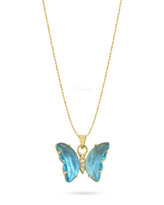 Blue Crystwing Necklace