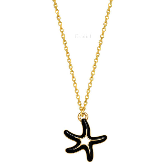 Black Star Fish Necklace