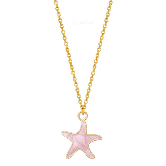 Pink Star Fish Necklace