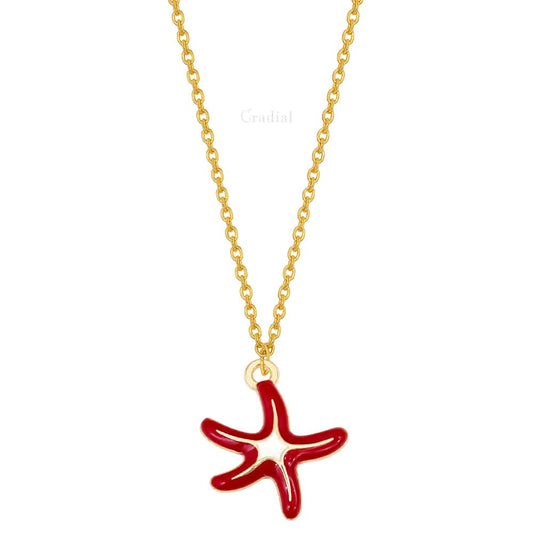 Red Star Fish Necklace