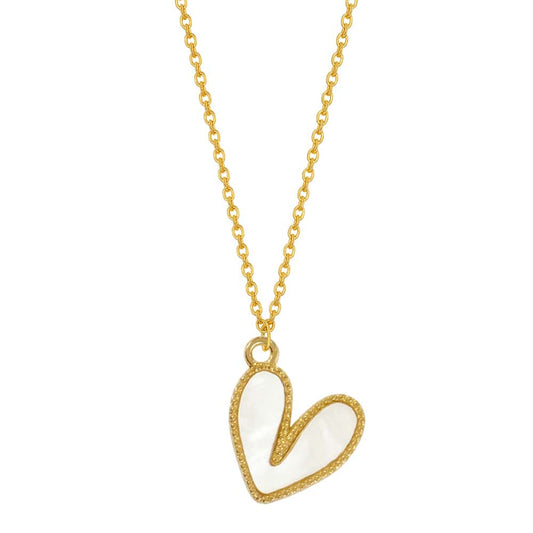 White Heart Necklace