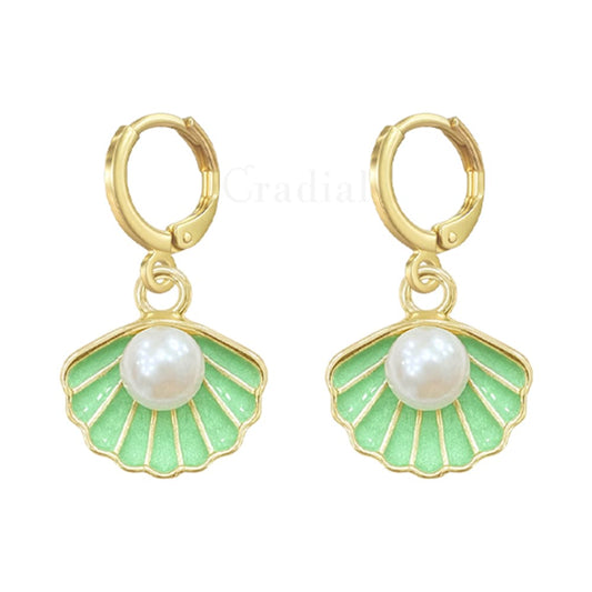 New Green Shell Earrings