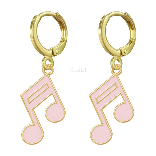 Pink Beam Note Earrings
