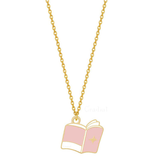 Pink Book Necklace