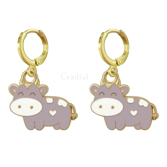 Purple Cow Earrings