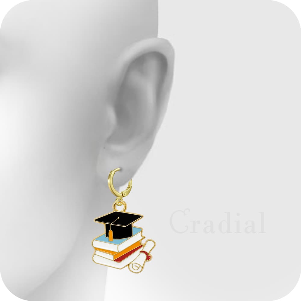 Blue Grad Cap Earrings