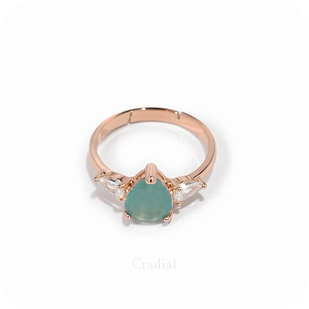 Dewy Green Rose Gold Ring