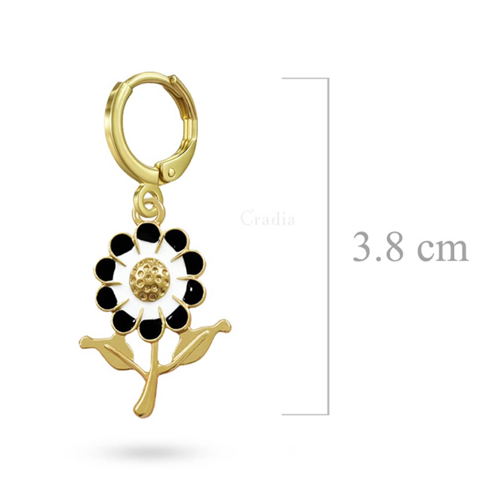 Black Flower Big Earrings