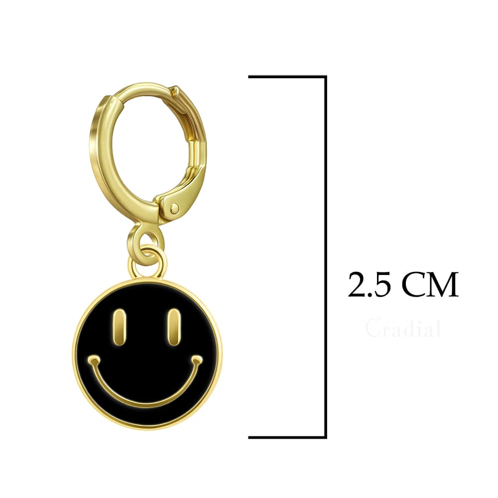 Black Smiley Earrings