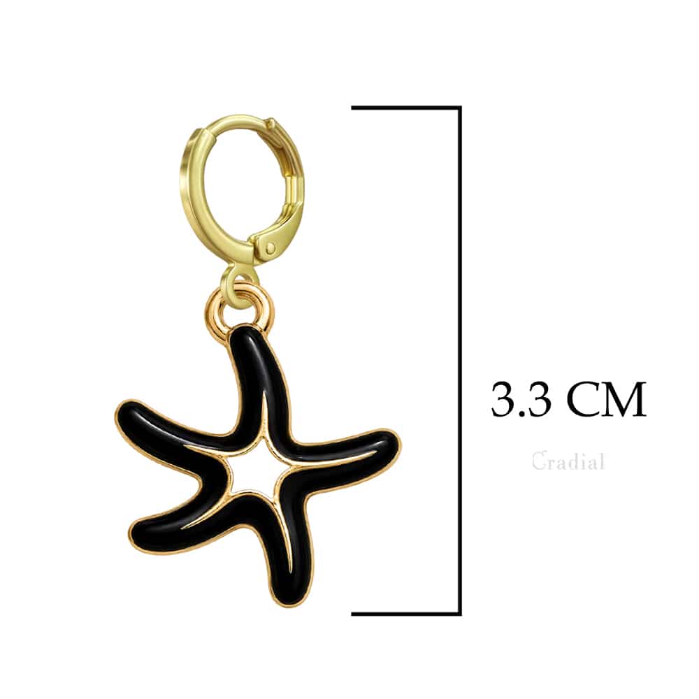 Black Star Fish Earrings