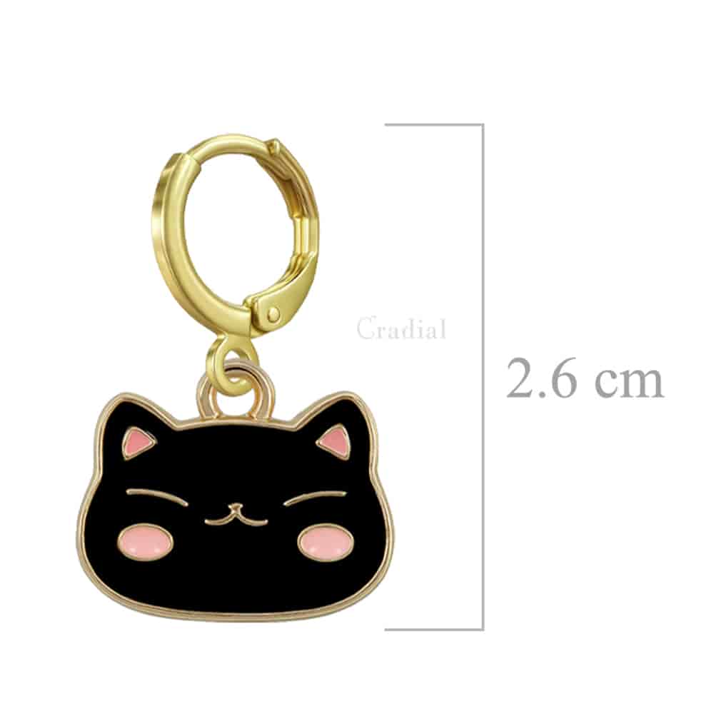 Blush Cat Black Earrings