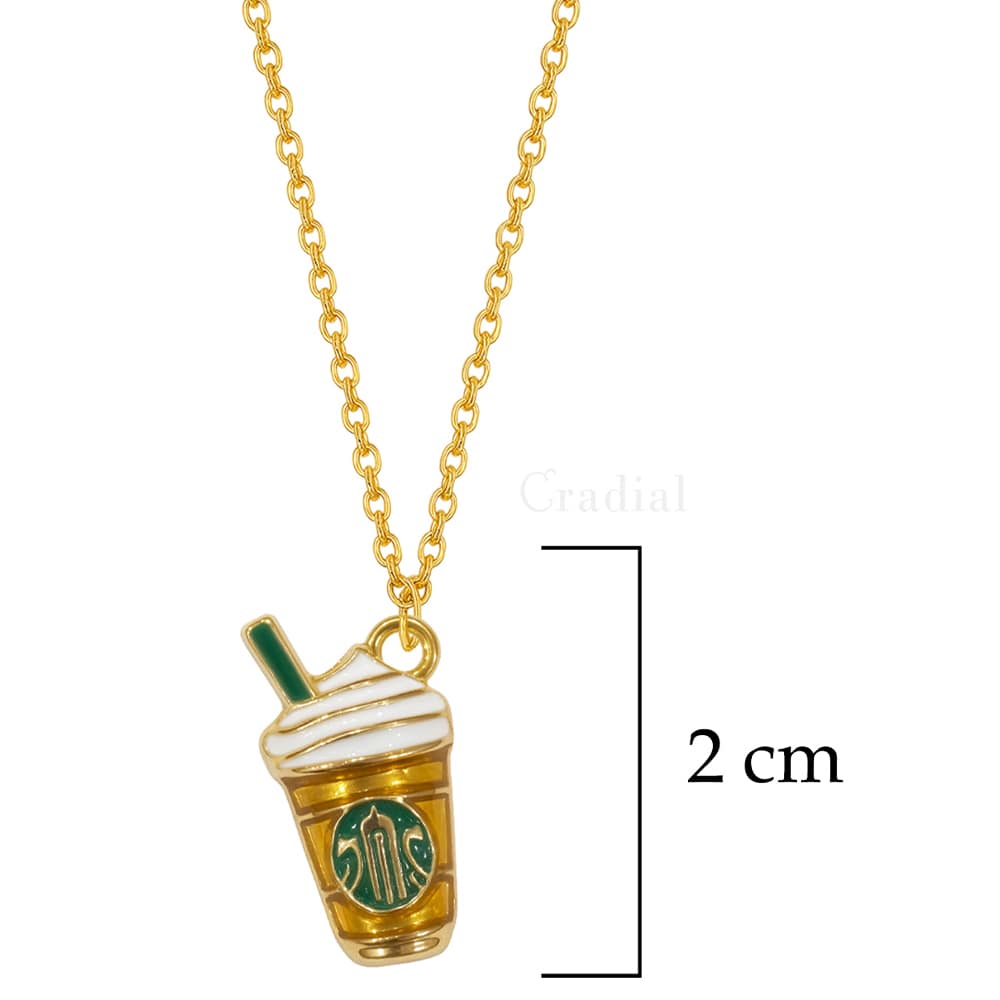 Coffee Cup Gold Necklace