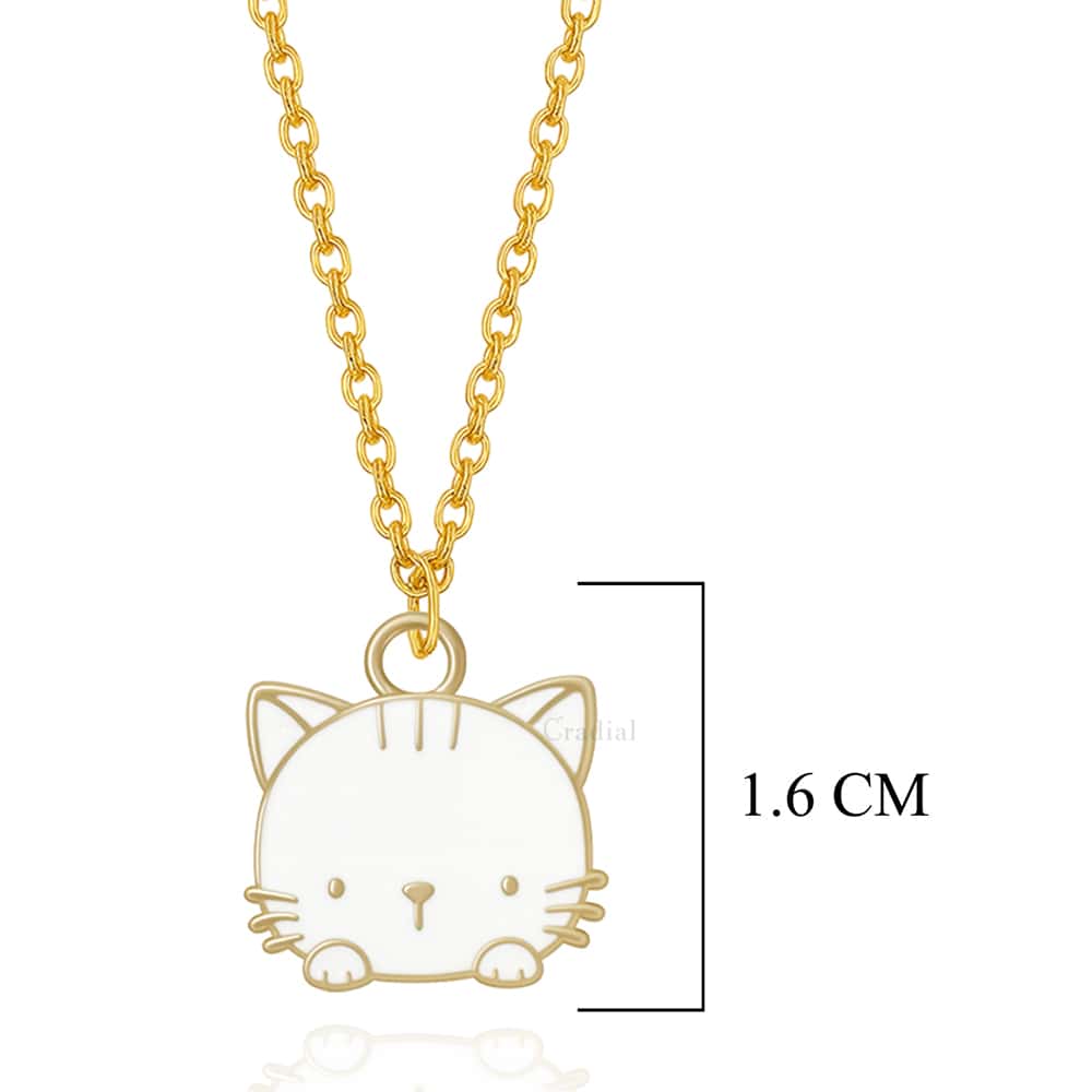 White Purr Cat Necklace