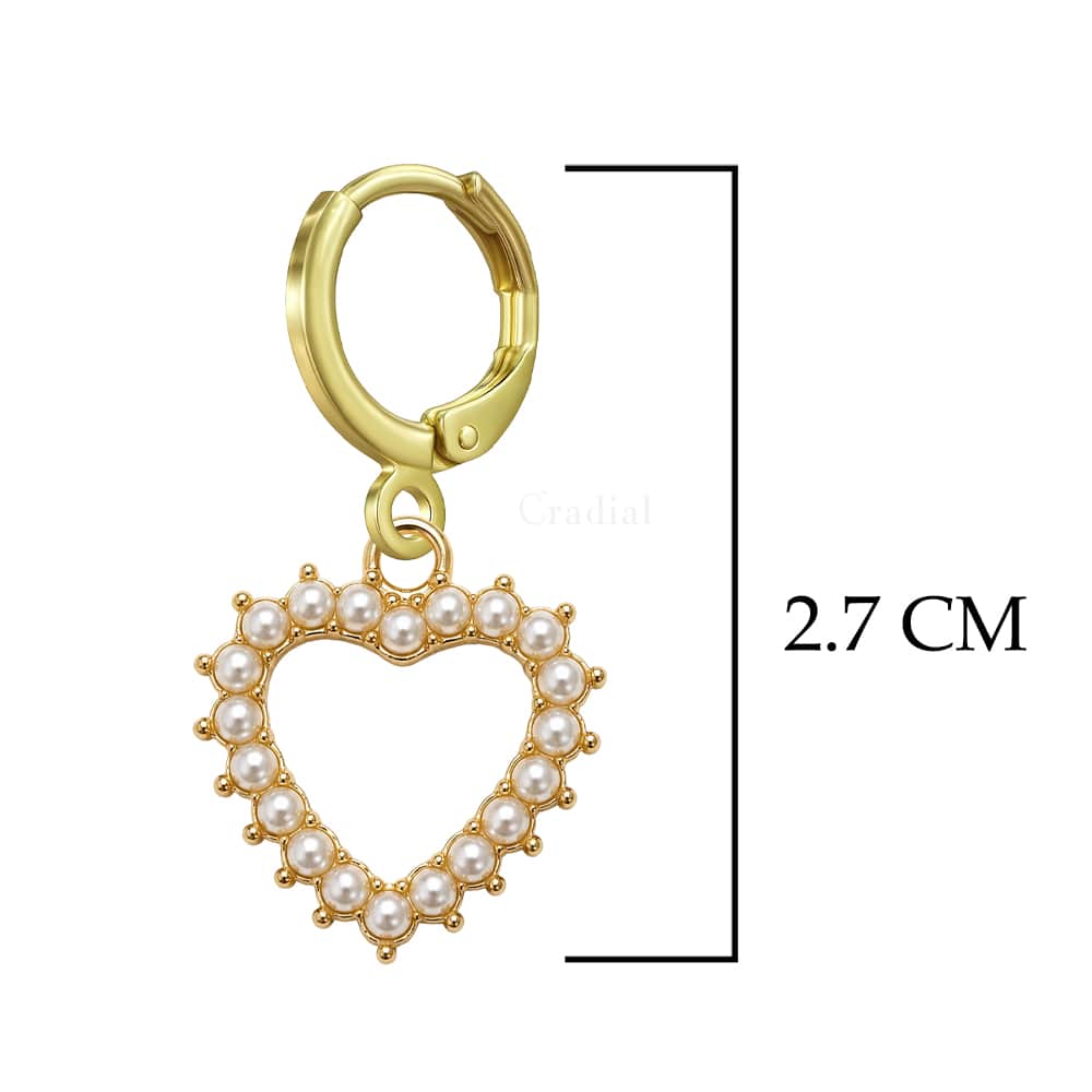Small Pearl Heart Earrings