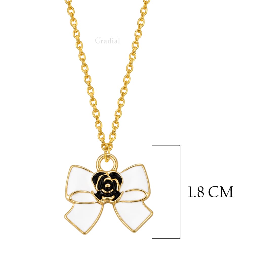 White Couture Bow Necklace Square