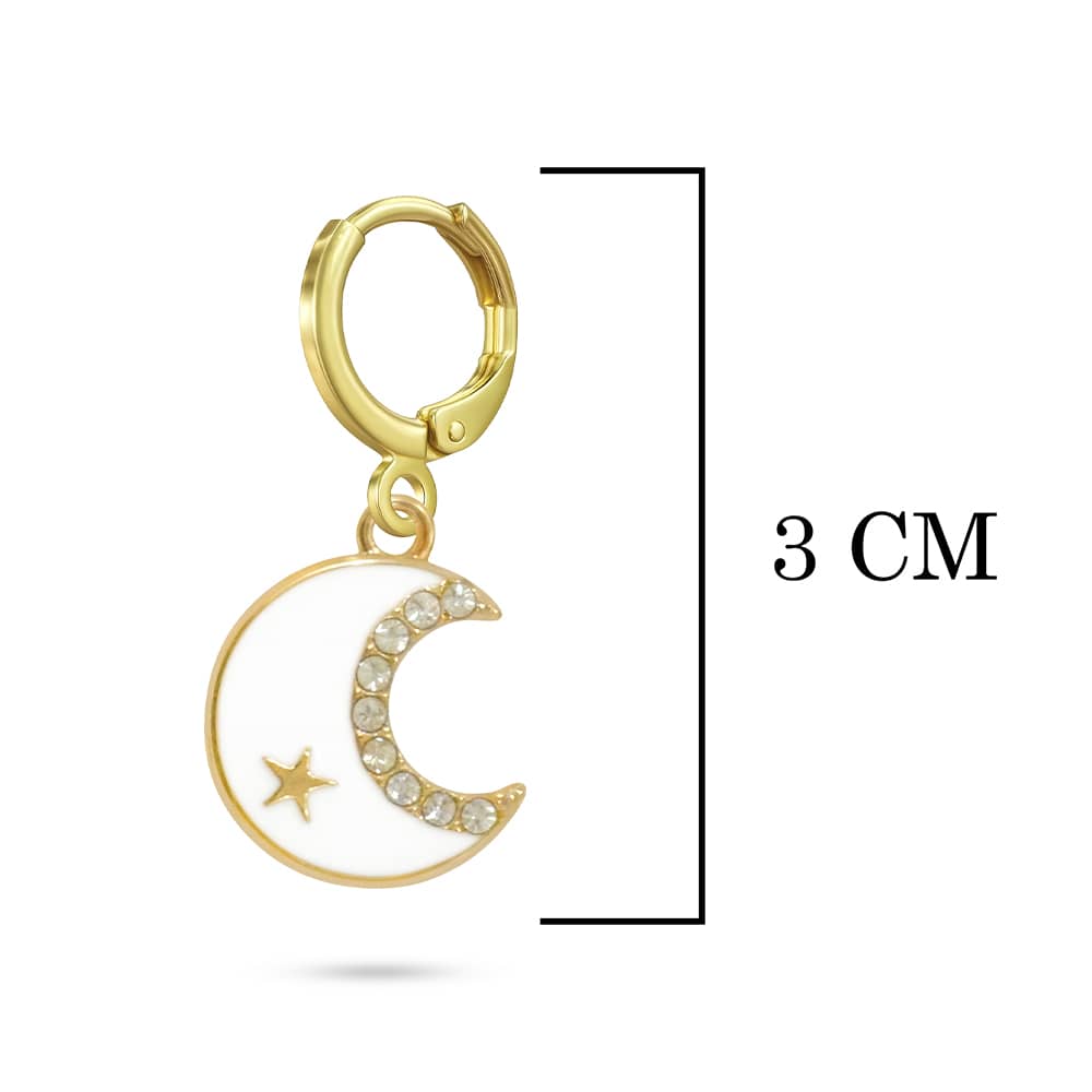 White Moon Earrings