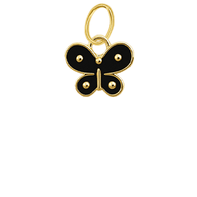 Tiny Black Butterfly Charm