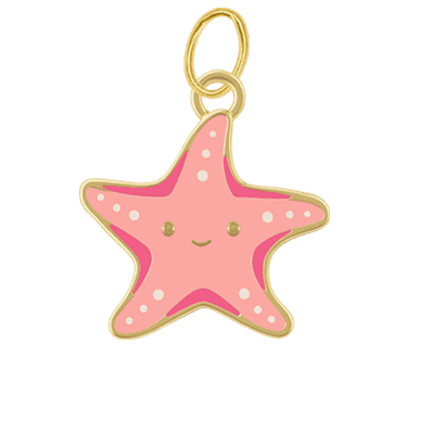 Peach Star Fish Charm