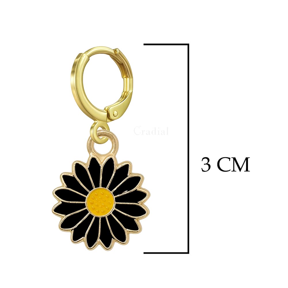 Black Daisy Earrings