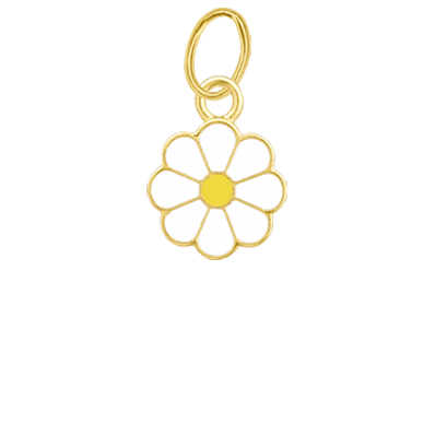Tiny White Flower Charm