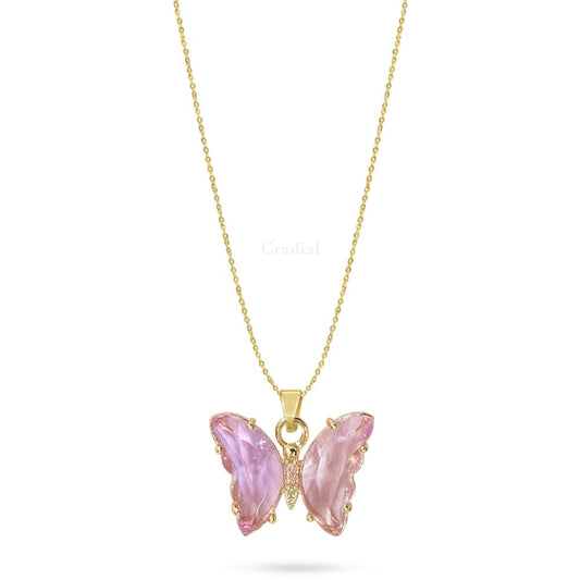 Purple Crystwing Necklace