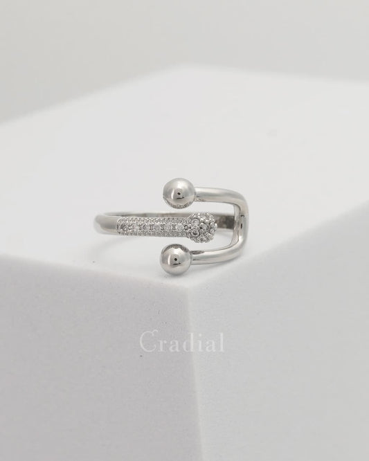Dual Orb Silver Ring