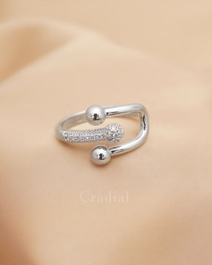 Dual Orb Silver Ring