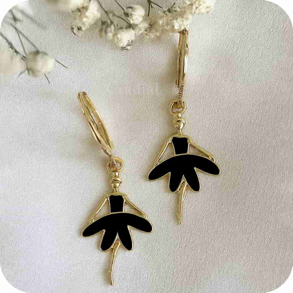 Black Ballerina Earrings