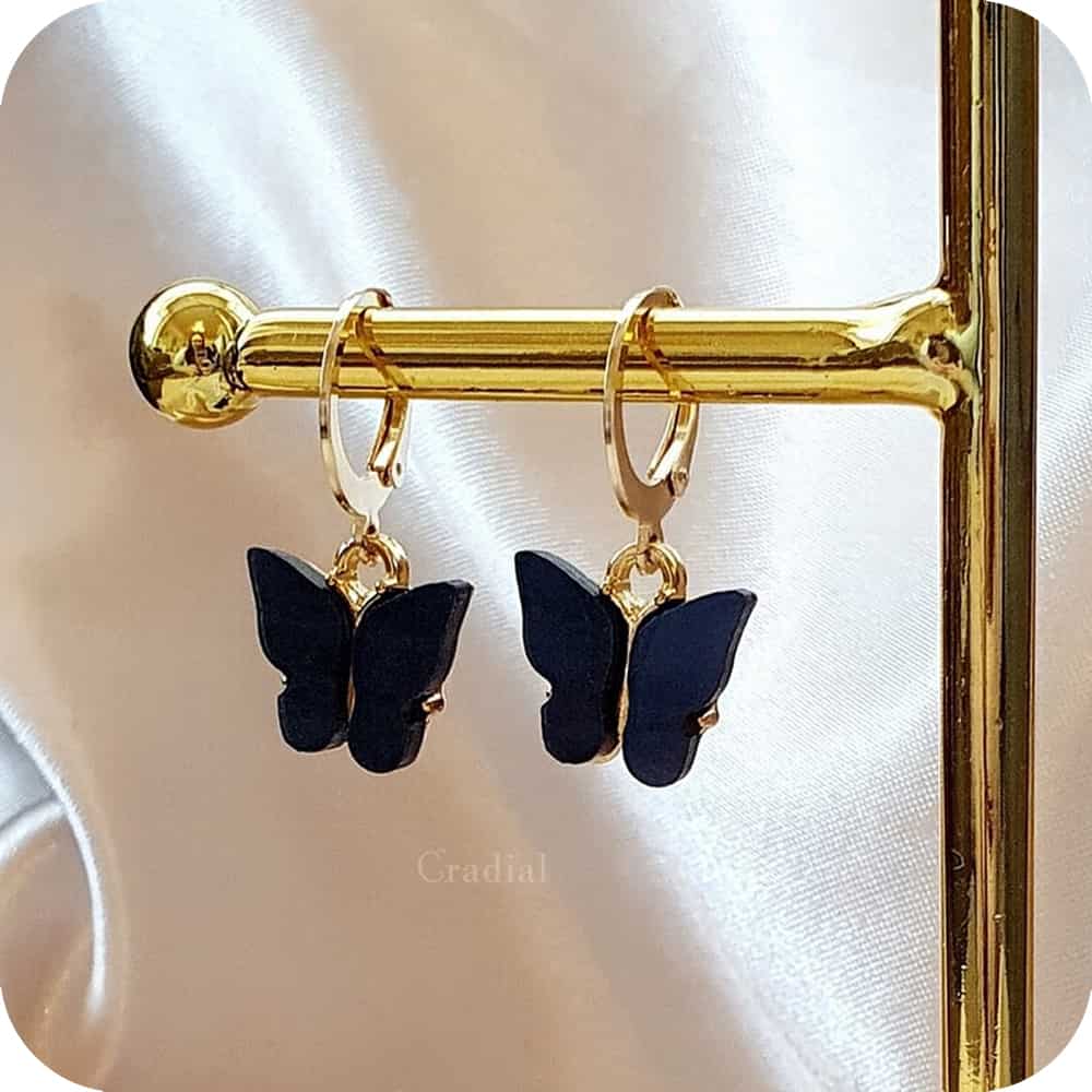 Black Butterfly Earrings