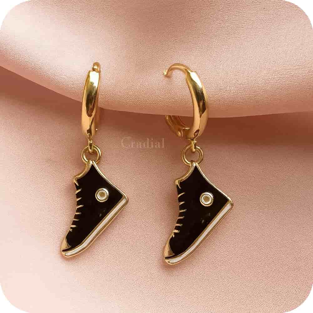 Black Converse Earrings