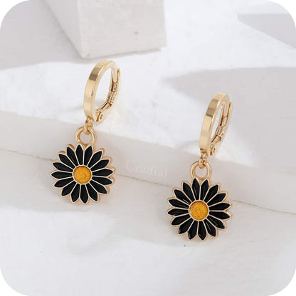 Black Daisy Earrings