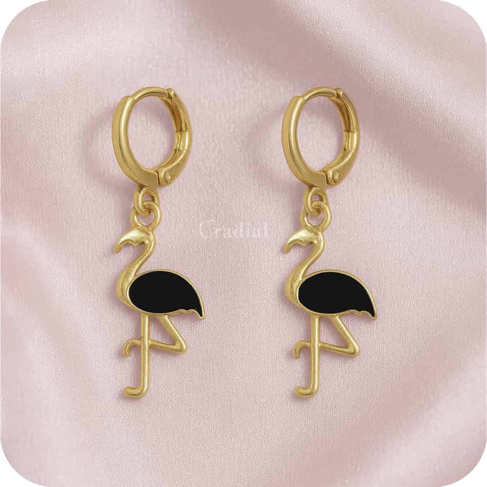 Black Flamingo Earrings