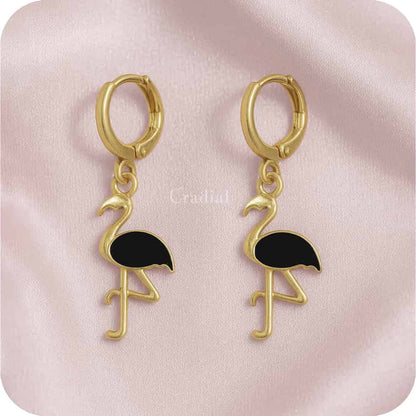 Black Flamingo Earrings