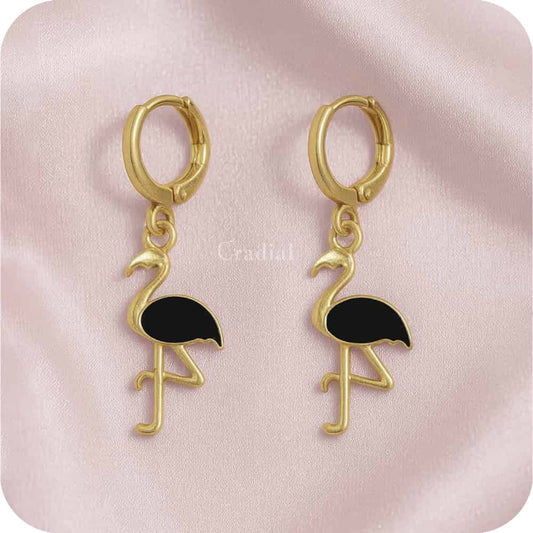 Black Flamingo Earrings