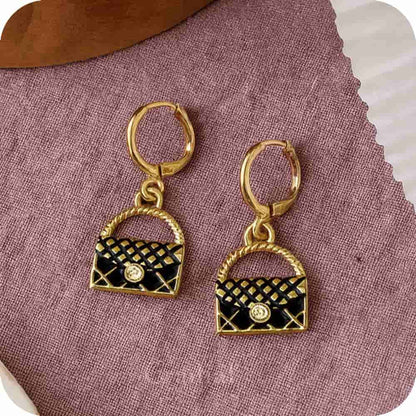 Black Handbag Earrings