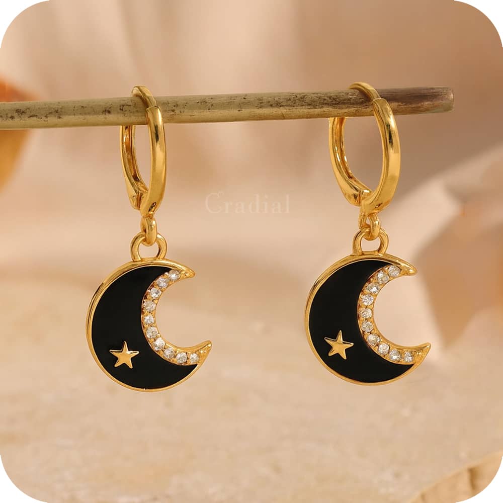 Black Moon Earrings