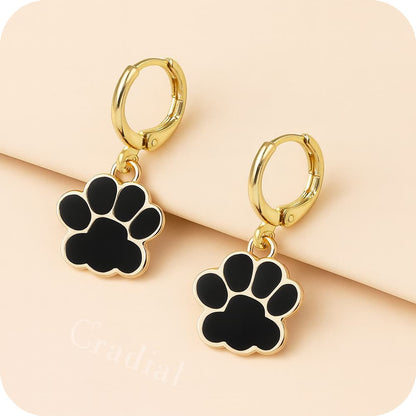 Black Paw Earrings
