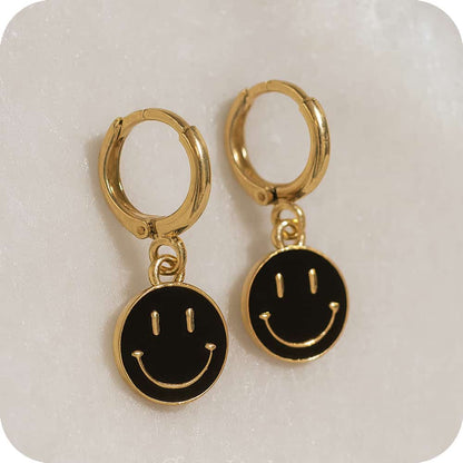 Black Smiley Earrings