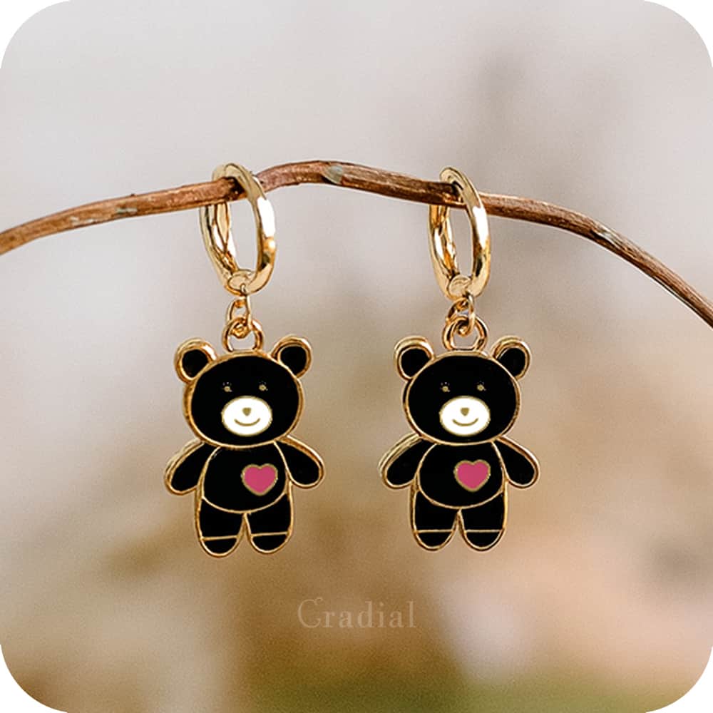 Black Teddy Earrings