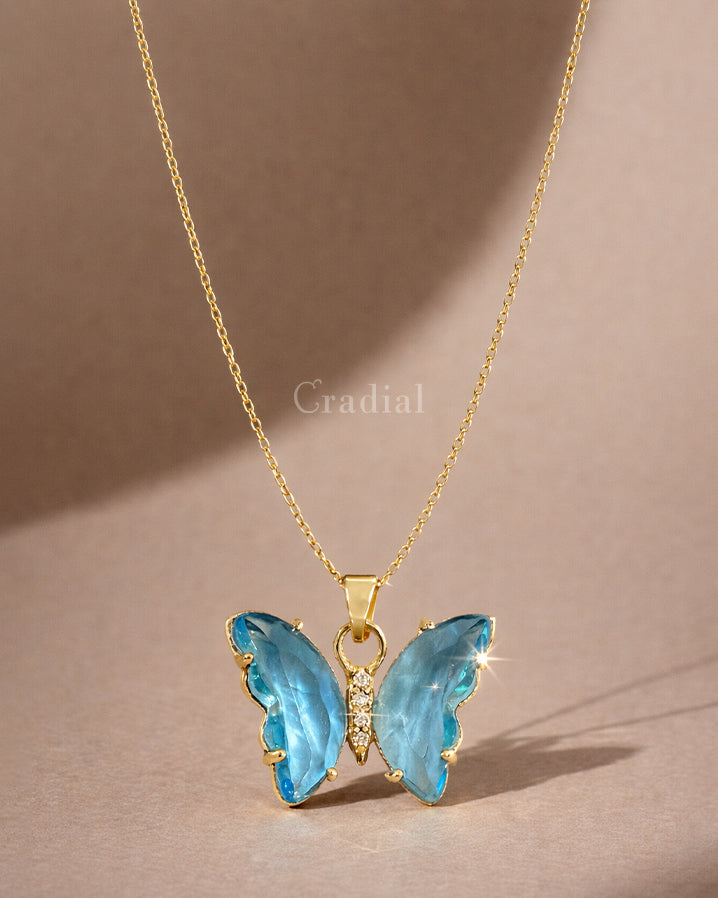 Blue Crystwing Necklace