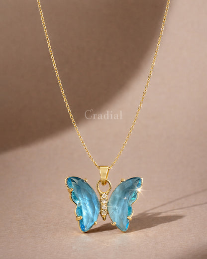 Blue Crystwing Necklace