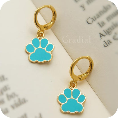 Blue Paw Earrings