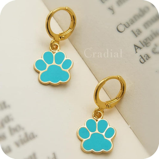 Blue Paw Earrings
