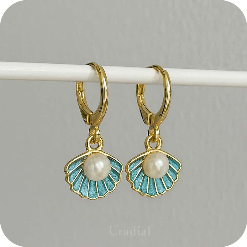 Blue Shell Earrings