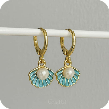 Blue Shell Earrings