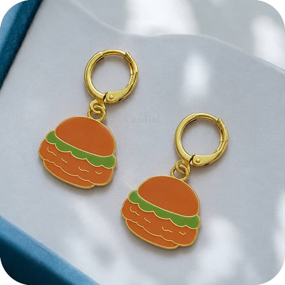 Burger Earrings