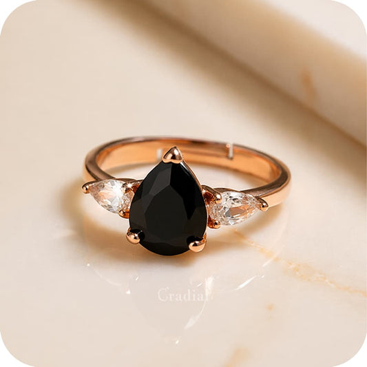 Dewy Black Rose Gold Ring