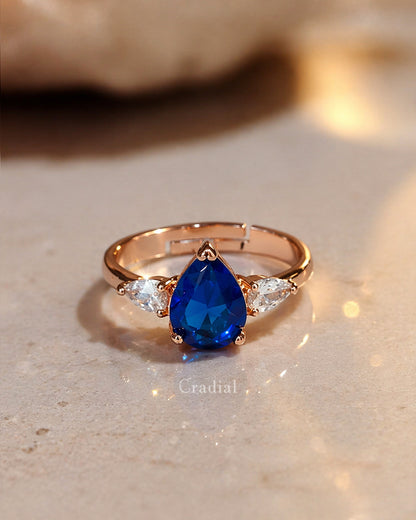 Dewy Blue Rose Gold Ring